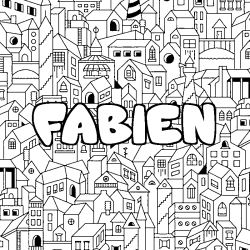Coloriage FABIEN - d&eacute;cor Ville