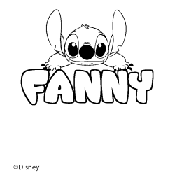 Coloriage pr&eacute;nom FANNY - d&eacute;cor Stitch