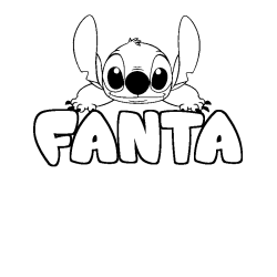 Coloriage prénom FANTA - décor Stitch