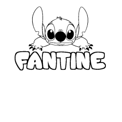Coloriage prénom FANTINE - décor Stitch