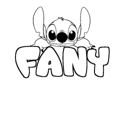 Coloriage prénom FANY - décor Stitch