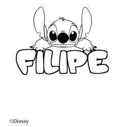 Coloriage pr&eacute;nom FILIPE - d&eacute;cor Stitch