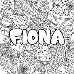 Coloriage FIONA - d&eacute;cor Mandala fruits