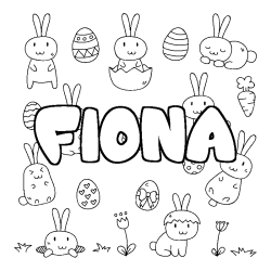 Coloriage FIONA - d&eacute;cor Paques