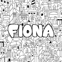 Coloriage FIONA - d&eacute;cor Ville