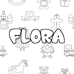 Coloriage FLORA - d&eacute;cor Jouets