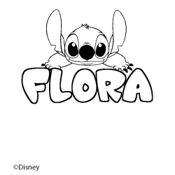 Coloriage FLORA - d&eacute;cor Stitch
