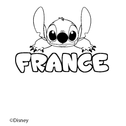 Coloriage pr&eacute;nom FRANCE - d&eacute;cor Stitch