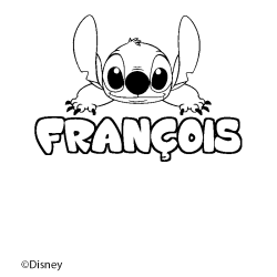 Coloriage pr&eacute;nom FRAN&Ccedil;OIS - d&eacute;cor Stitch