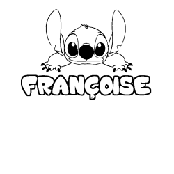 Coloriage prénom FRANÇOISE - décor Stitch