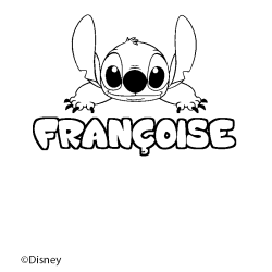 Coloriage pr&eacute;nom FRAN&Ccedil;OISE - d&eacute;cor Stitch