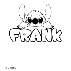 Coloriage pr&eacute;nom FRANK - d&eacute;cor Stitch