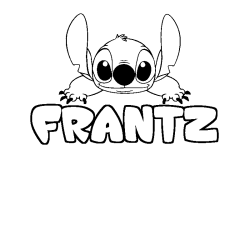 Coloriage prénom FRANTZ - décor Stitch