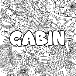 Coloriage GABIN - d&eacute;cor Mandala fruits