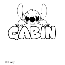Coloriage GABIN - d&eacute;cor Stitch