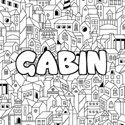 Coloriage GABIN - d&eacute;cor Ville
