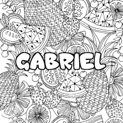 Coloriage GABRIEL - d&eacute;cor Mandala fruits
