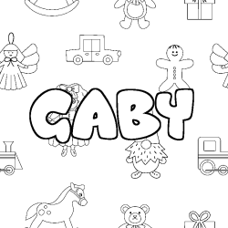 Coloriage GABY - d&eacute;cor Jouets