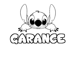 Coloriage prénom GARANCE - décor Stitch