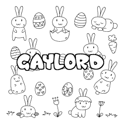 Coloriage pr&eacute;nom GAYLORD - d&eacute;cor Paques