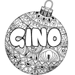 Coloriage prénom GINO - décor Boule de Noël