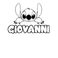 Coloriage prénom GIOVANNI - décor Stitch