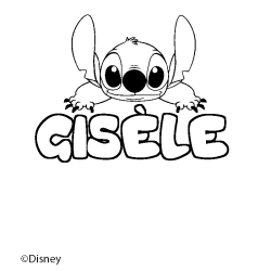 Coloriage pr&eacute;nom GIS&Egrave;LE - d&eacute;cor Stitch
