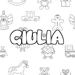 Coloriage GIULIA - d&eacute;cor Jouets