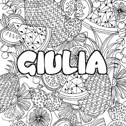 Coloriage GIULIA - d&eacute;cor Mandala fruits