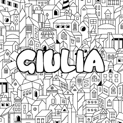 Coloriage GIULIA - d&eacute;cor Ville