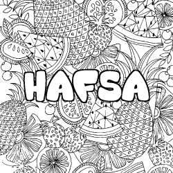Coloriage HAFSA - d&eacute;cor Mandala fruits