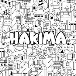 Coloriage HAKIMA - d&eacute;cor Ville