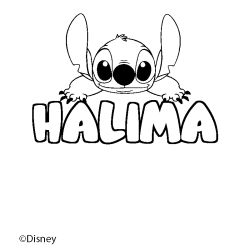 Coloriage HALIMA - d&eacute;cor Stitch