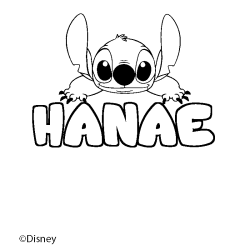 Coloriage HANAE - d&eacute;cor Stitch