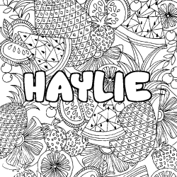 Coloriage HAYLIE - d&eacute;cor Mandala fruits