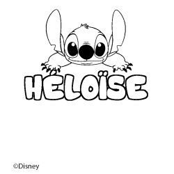 Coloriage pr&eacute;nom H&Eacute;LO&Iuml;SE - d&eacute;cor Stitch