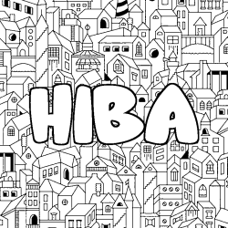 Coloriage HIBA - d&eacute;cor Ville