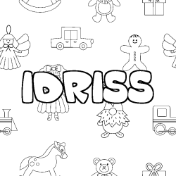 Coloriage IDRISS - d&eacute;cor Jouets