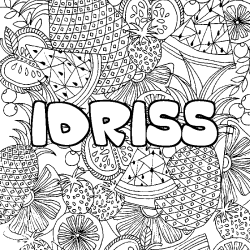 Coloriage IDRISS - d&eacute;cor Mandala fruits