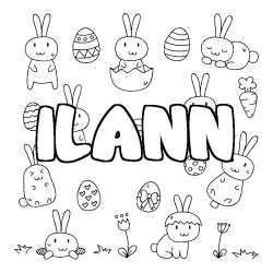 Coloriage ILANN - d&eacute;cor Paques