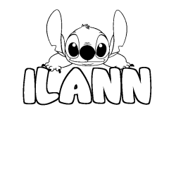 Coloriage prénom ILANN - décor Stitch