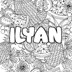 Coloriage ILYAN - d&eacute;cor Mandala fruits