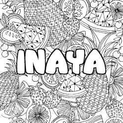 Coloriage INAYA - d&eacute;cor Mandala fruits