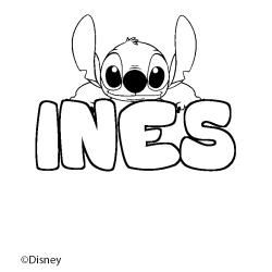 Coloriage INES - d&eacute;cor Stitch