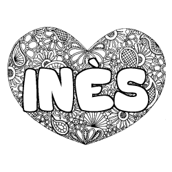 Coloriage IN&Egrave;S - d&eacute;cor Mandala coeur