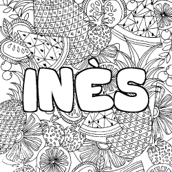 Coloriage IN&Egrave;S - d&eacute;cor Mandala fruits