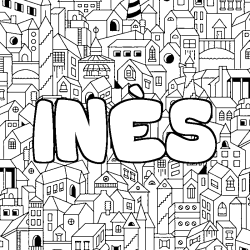Coloriage IN&Egrave;S - d&eacute;cor Ville