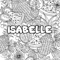 Coloriage ISABELLE - d&eacute;cor Mandala fruits