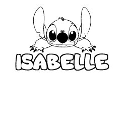 Coloriage prénom ISABELLE - décor Stitch