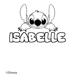 Coloriage ISABELLE - d&eacute;cor Stitch